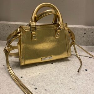Madden Girl Shiny Gold Crossbody Bag